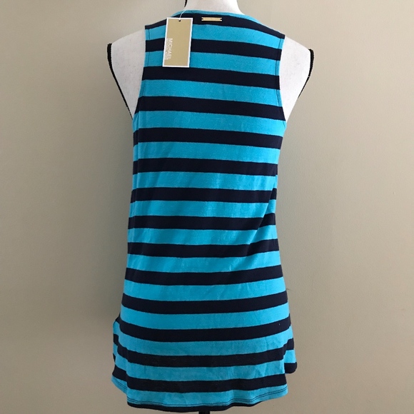 MKTHS Michael Kors Tank Hi-Lo Striped - Picture 2 of 2